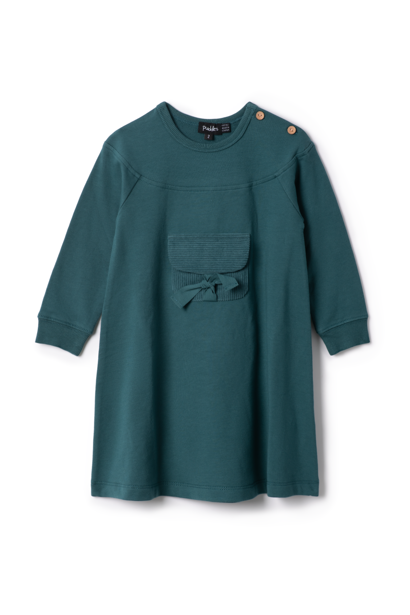 Three Little Tots Corduroy Pocket Dress, in Transformative Teal