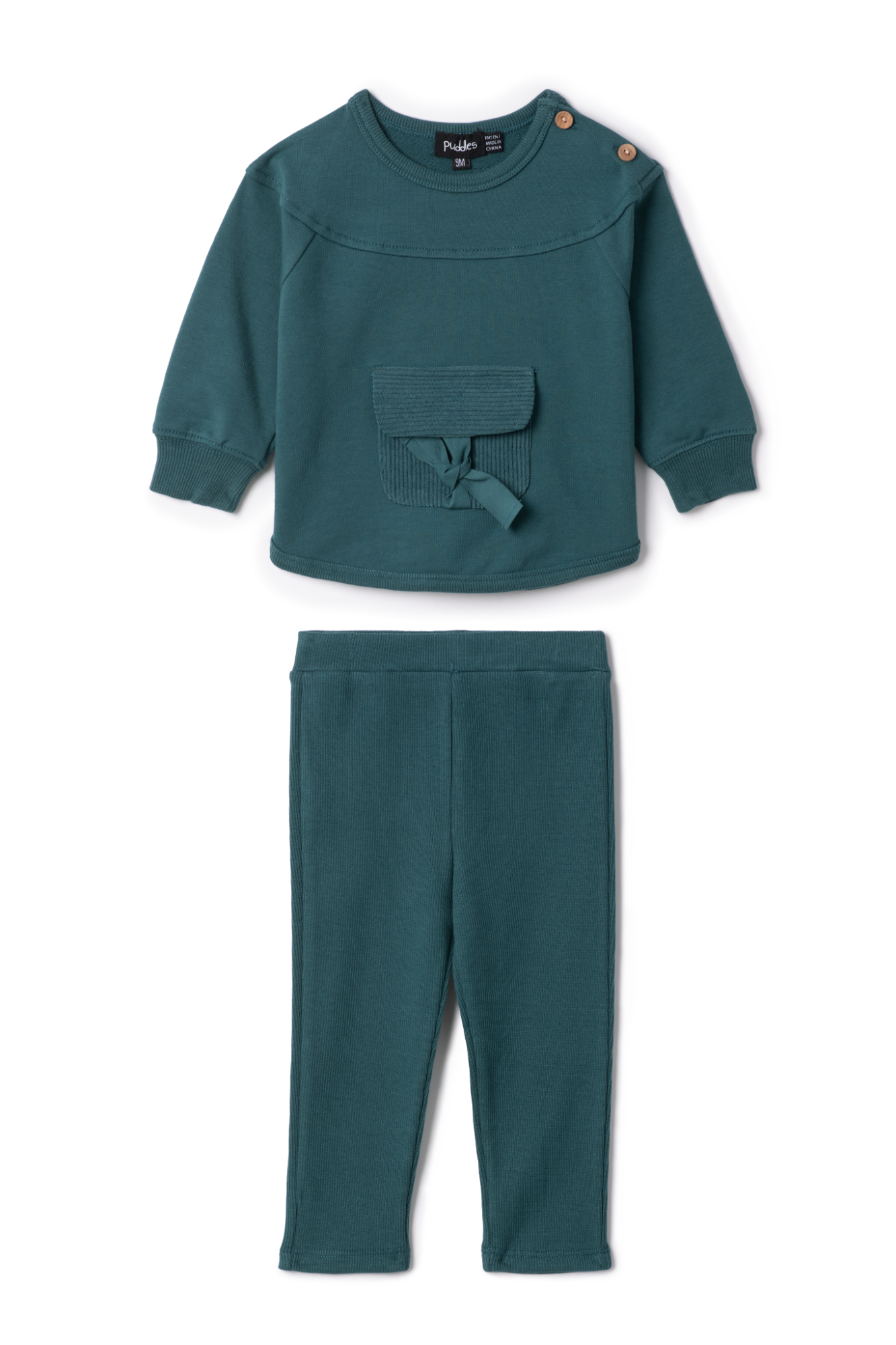 Three Little Tots Corduroy Pocket Set, in Transformative Teal