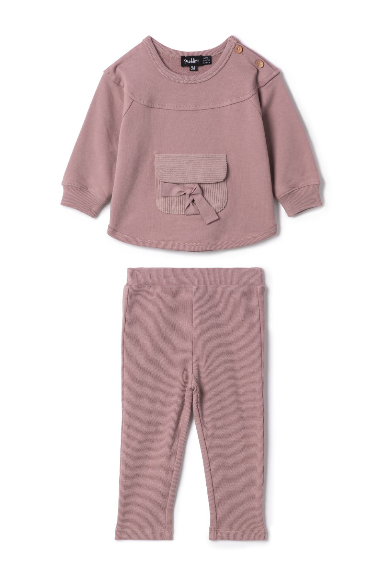 Three Little Tots Corduroy Pocket Set, in Twilight Mauve