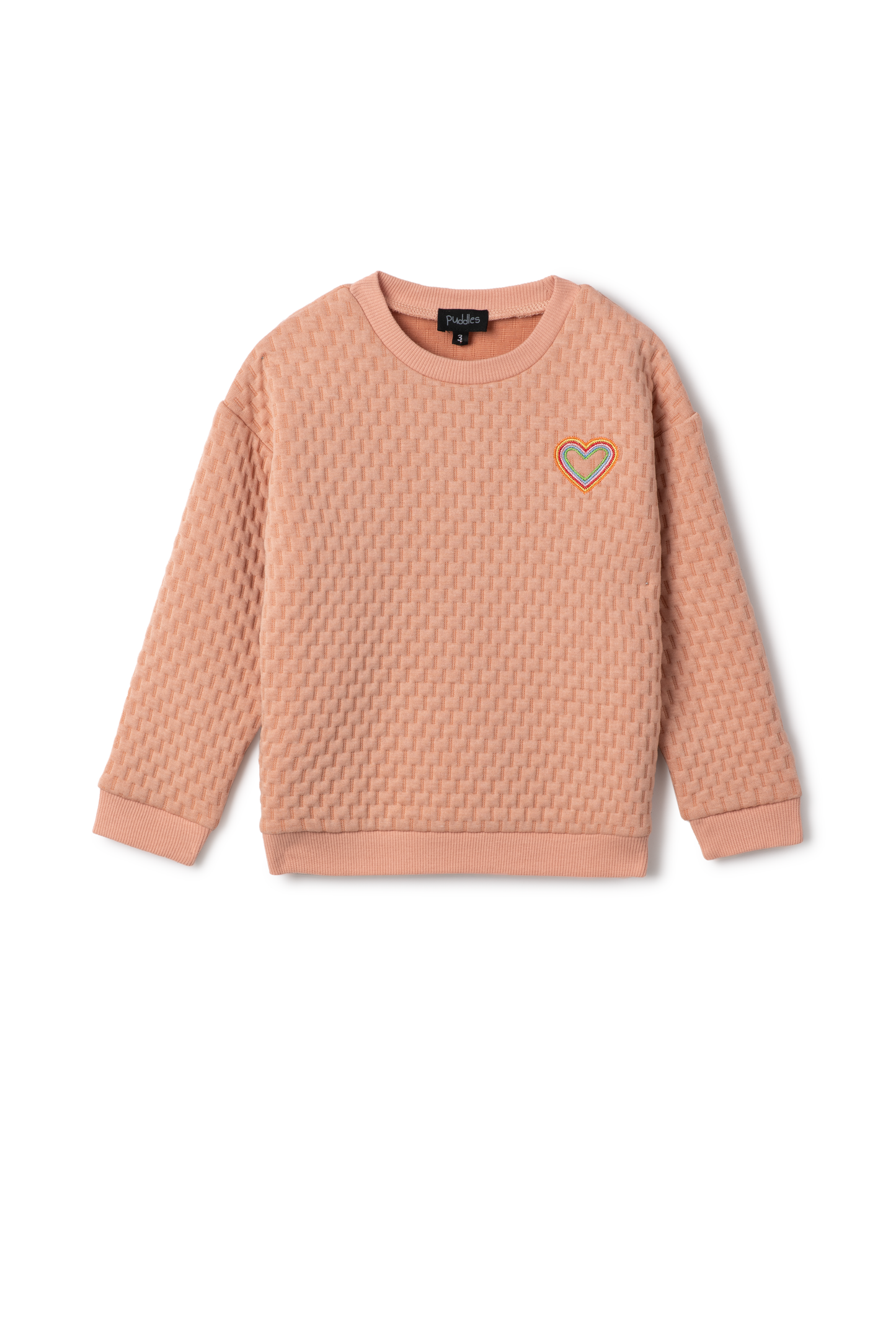 Quilted Smiley Love Sweatshirt