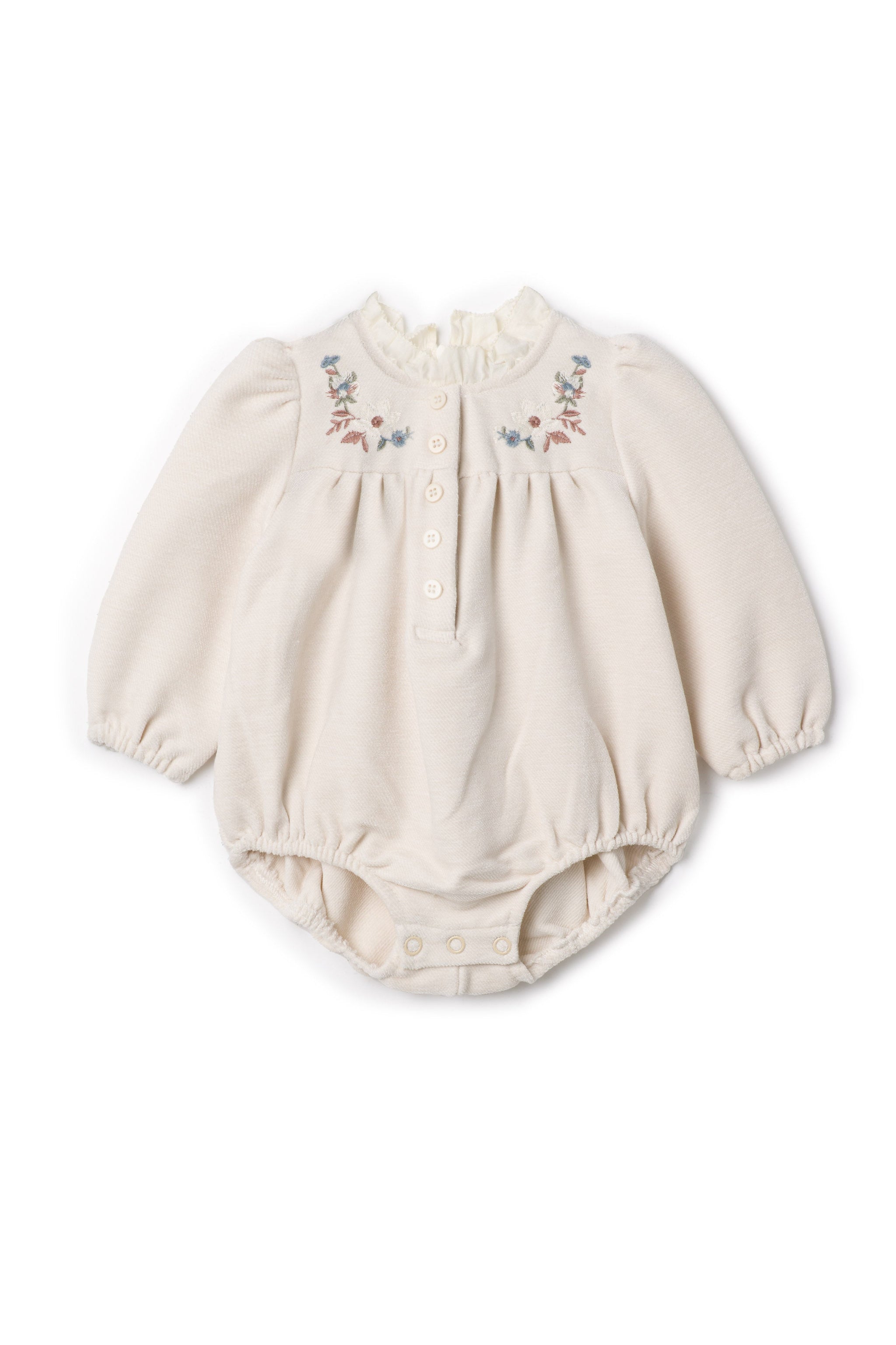 Velvet Embroidered Floral Bubble