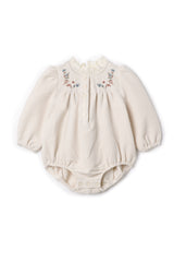 Velvet Embroidered Floral Bubble