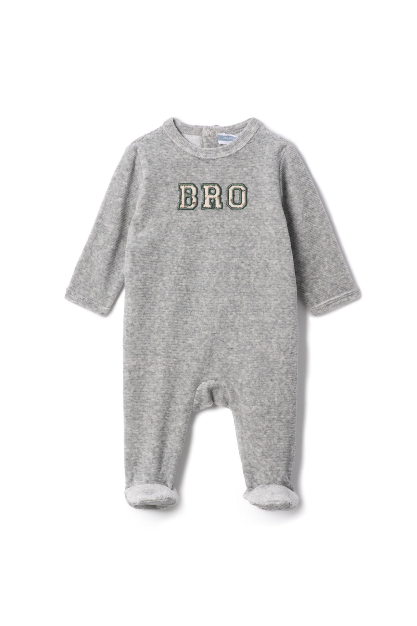 Three Little Tots Bro Applique Onesie, in Grey Mix
