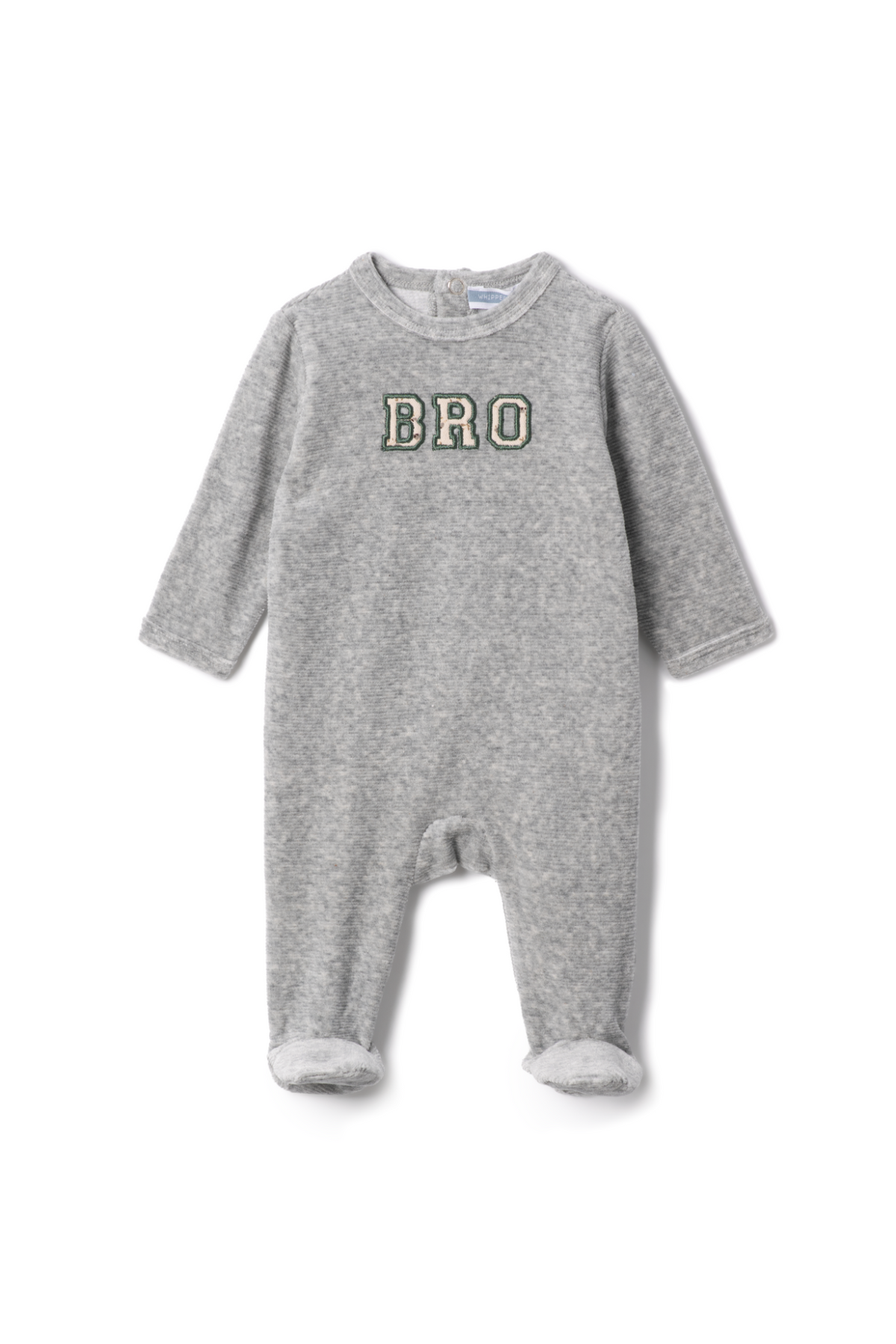 Three Little Tots Bro Applique Onesie, in Grey Mix
