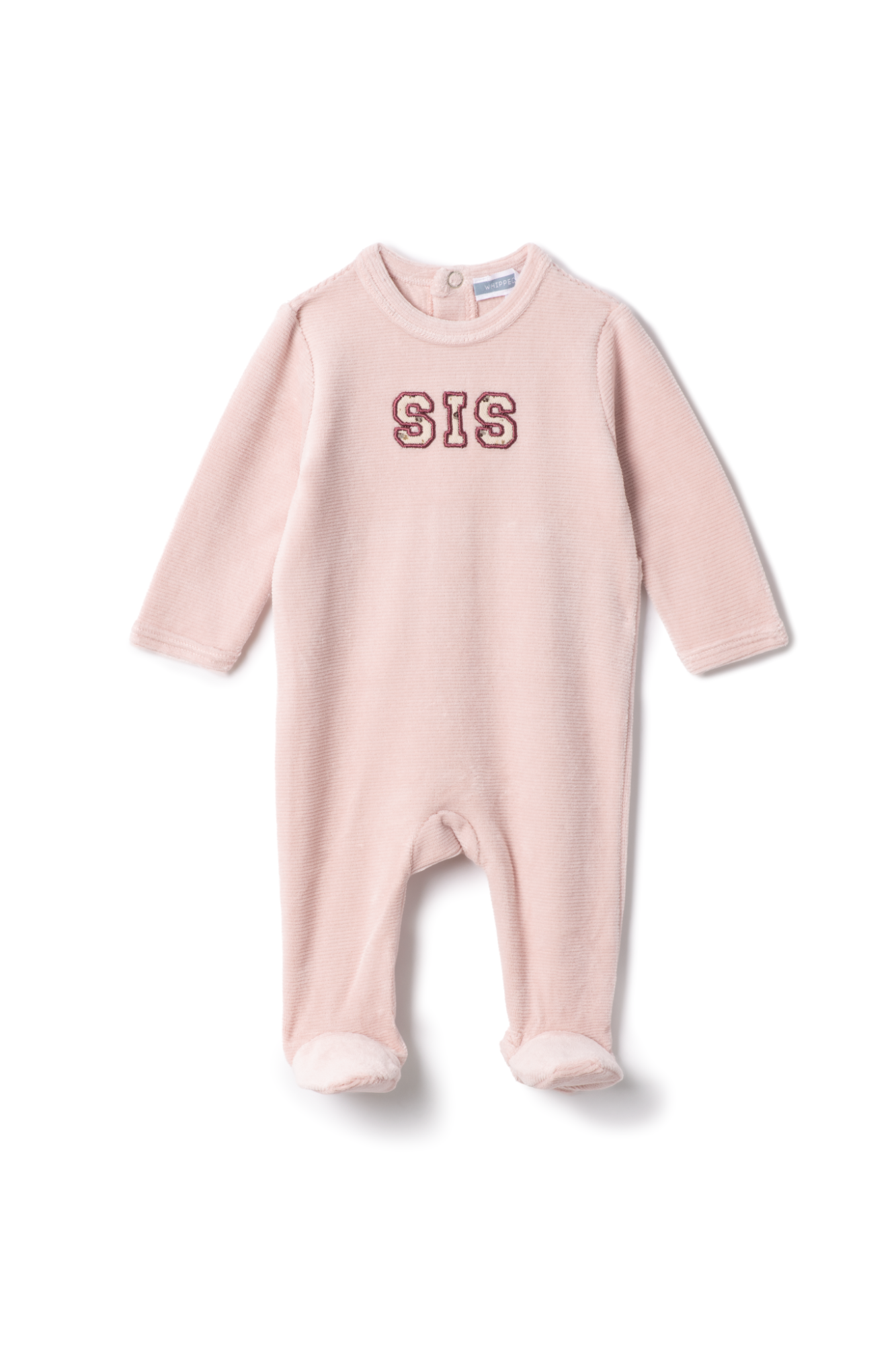 Three Little Tots Bro Applique Onesie, in Light Pink