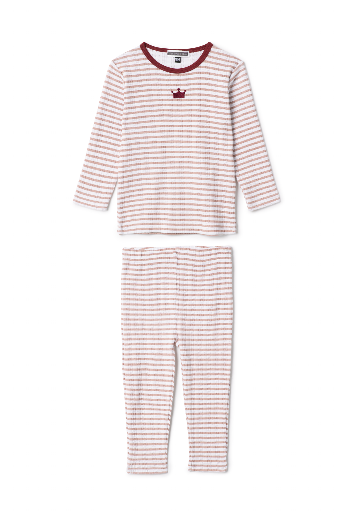 Three Little Tots Striped Pointelle 2Pc Set, in Rose