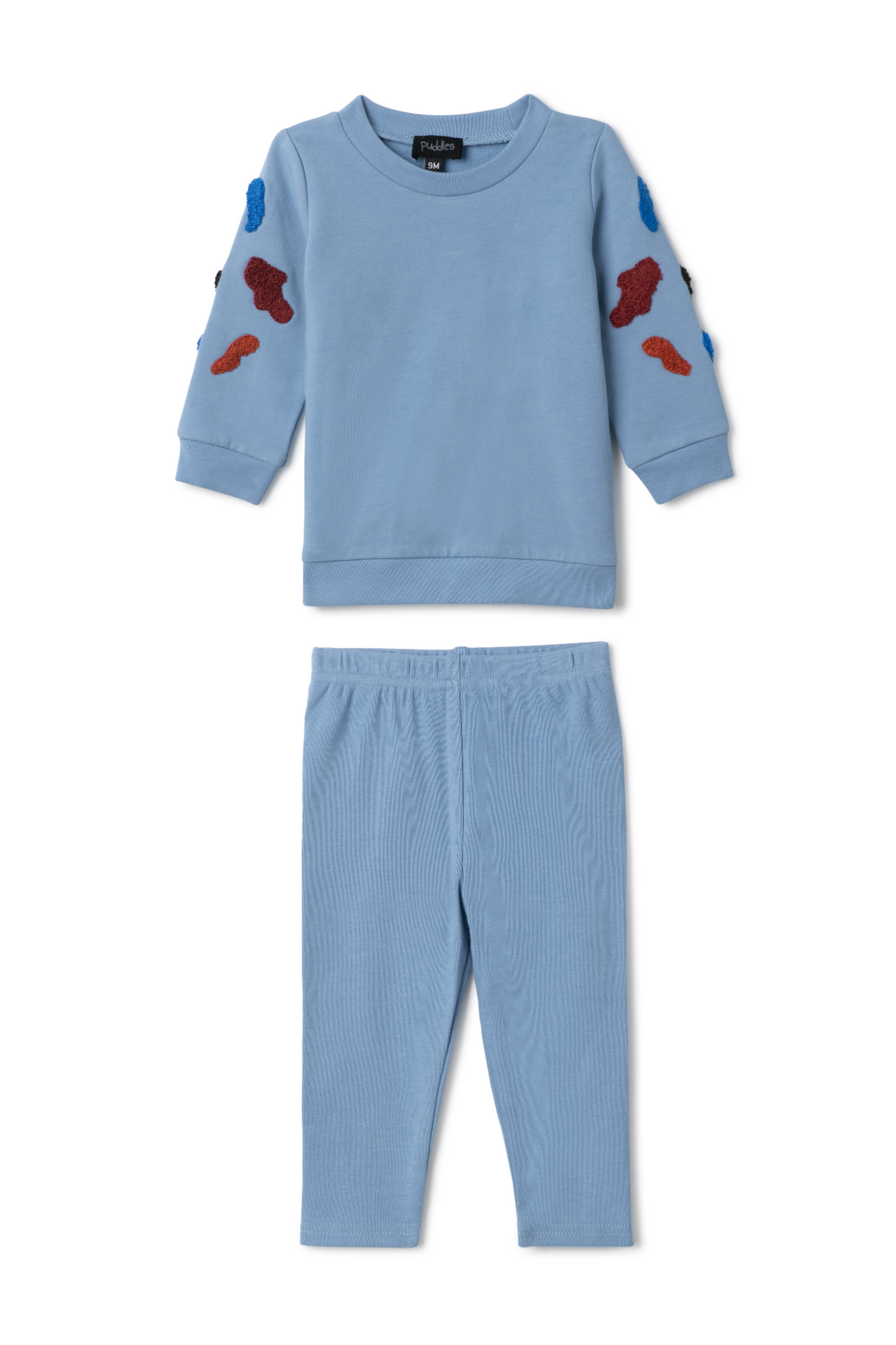 Three Little Tots Hook Stitch Applique 2Pc Set, in Bluebelle