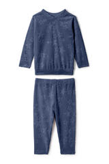 Three Little Tots Embossed stars 2PC Set, in Blue