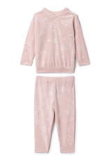 Three Little Tots Embossed stars 2PC Set, in Pink