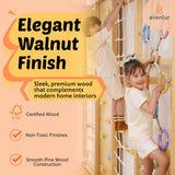 Three Little Tots Walnut Modular Swedish Ladder Jungle Gym - 79 Height - Wall Mounted, additional view
