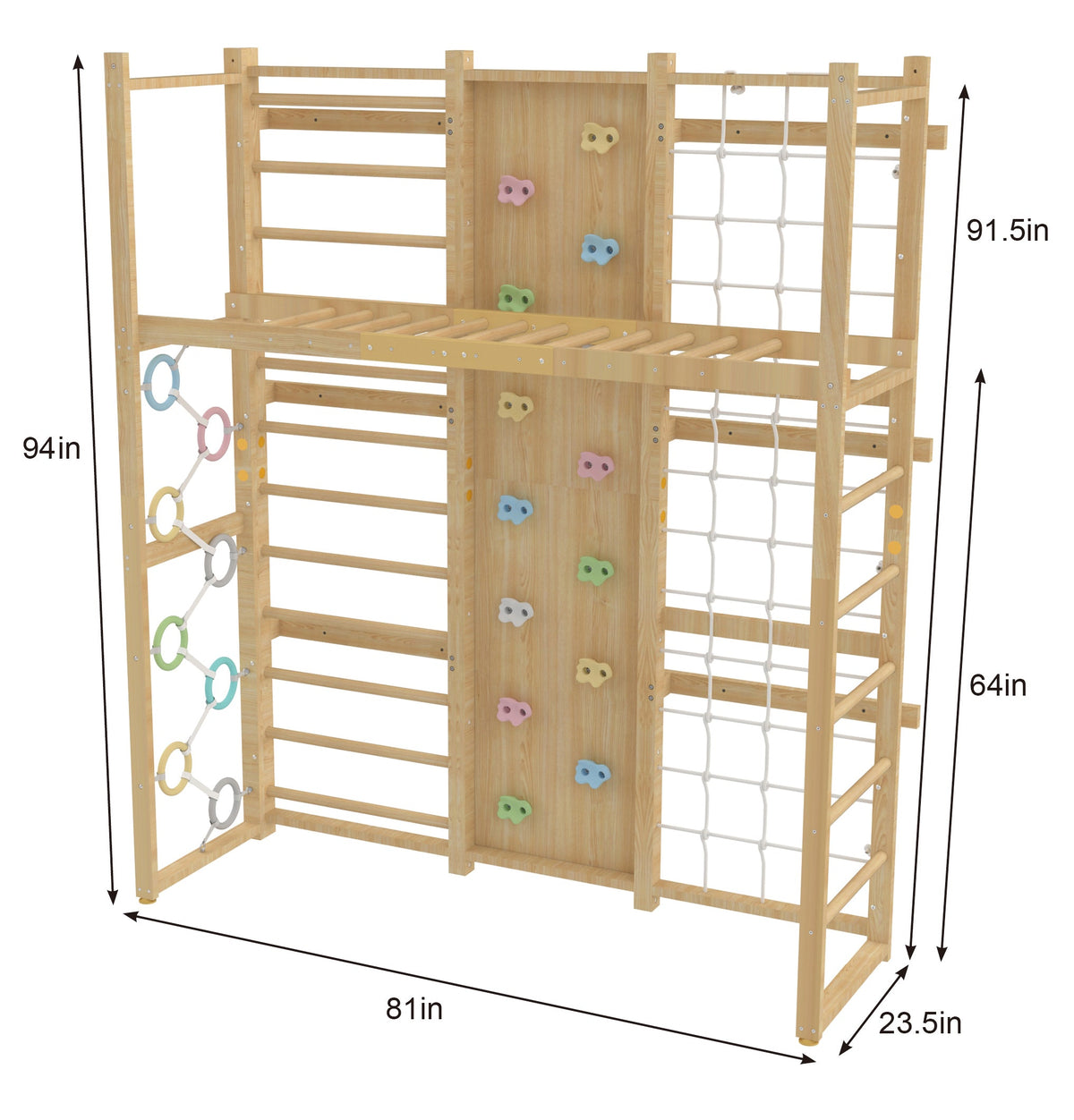 Three Little Tots Monkey Bar Attachment For 95 Inch Walnut Swedish Ladder, supplementary photo