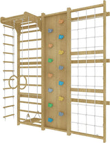 Three Little Tots Walnut Swedish Ladder Jungle Gym - 95 Height - Wall Mounted, another angle