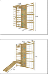 Three Little Tots Walnut Swedish Ladder Jungle Gym - 95 Height - Wall Mounted, second additional photo