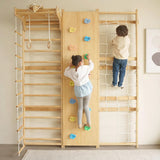Three Little Tots Walnut Swedish Ladder Jungle Gym - 95 Height - Wall Mounted, additional view