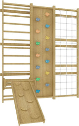 Three Little Tots Walnut Swedish Ladder Jungle Gym - 95 Height - Wall Mounted, fourth additional photo