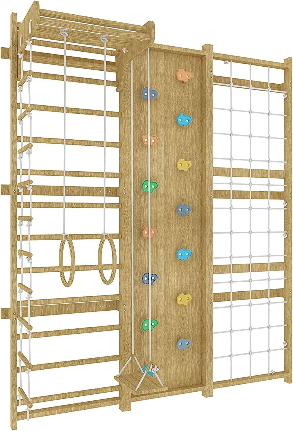 Three Little Tots Walnut Swedish Ladder Jungle Gym - 95 Height - Wall Mounted, sixth additional photo