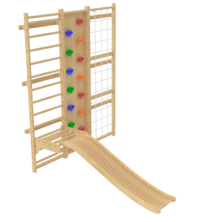 Three Little Tots Wooden Roller Slide - Add on Climber Not Included, alternate angle