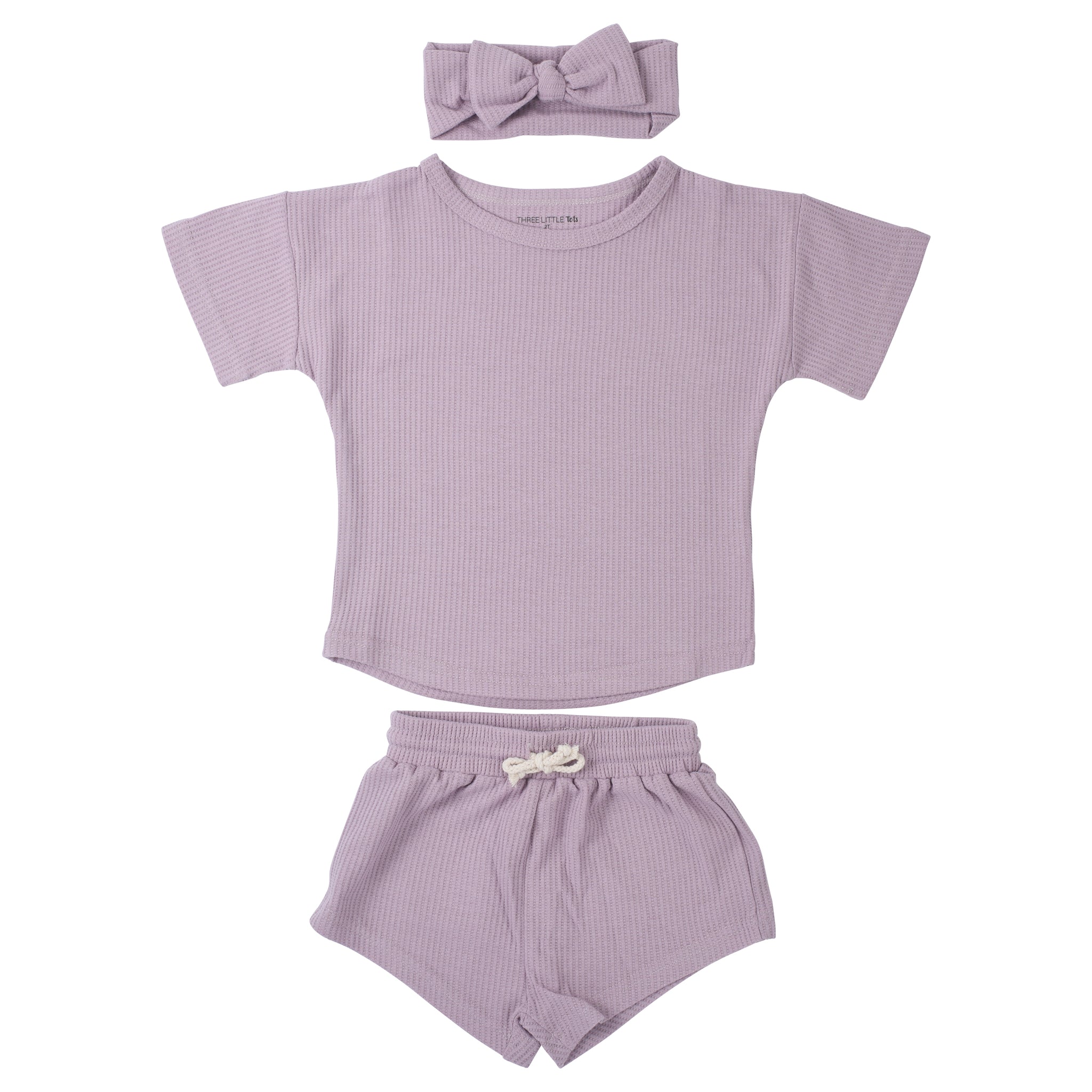 Three Little Tots Wild Orchid Waffle Set, in Bow