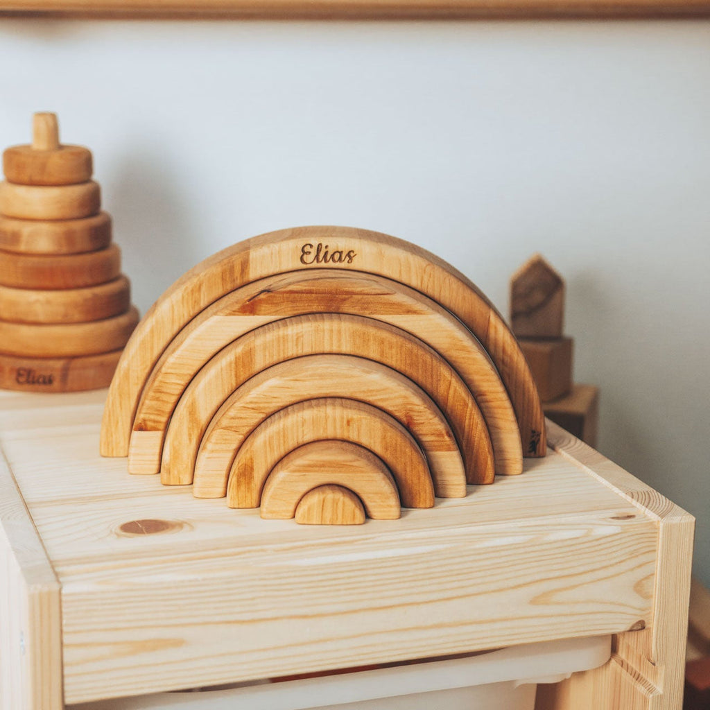 Natural Wood Rainbow Stacker
