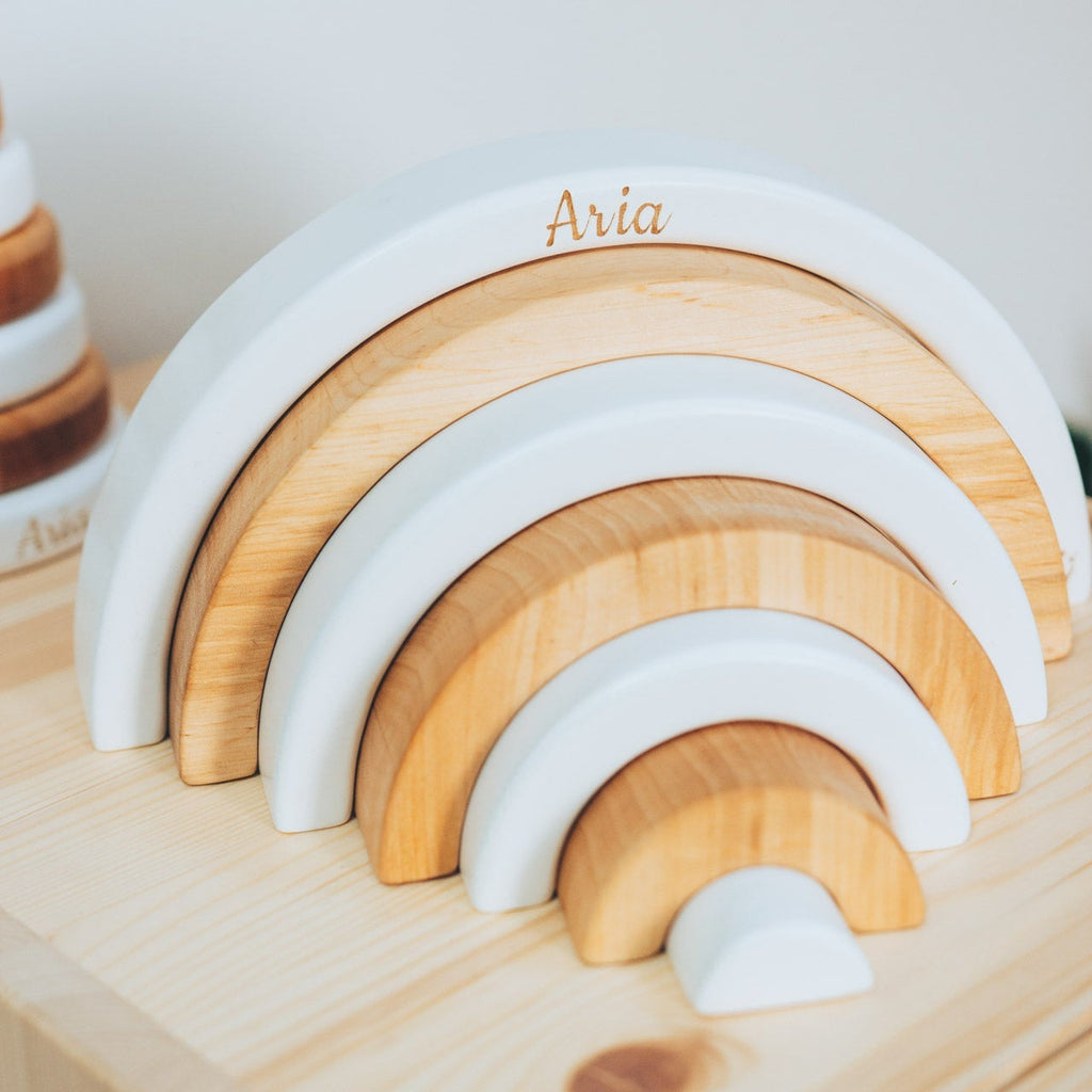 Wood & White Rainbow Stacker