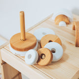 Wood & White Ring Stacker