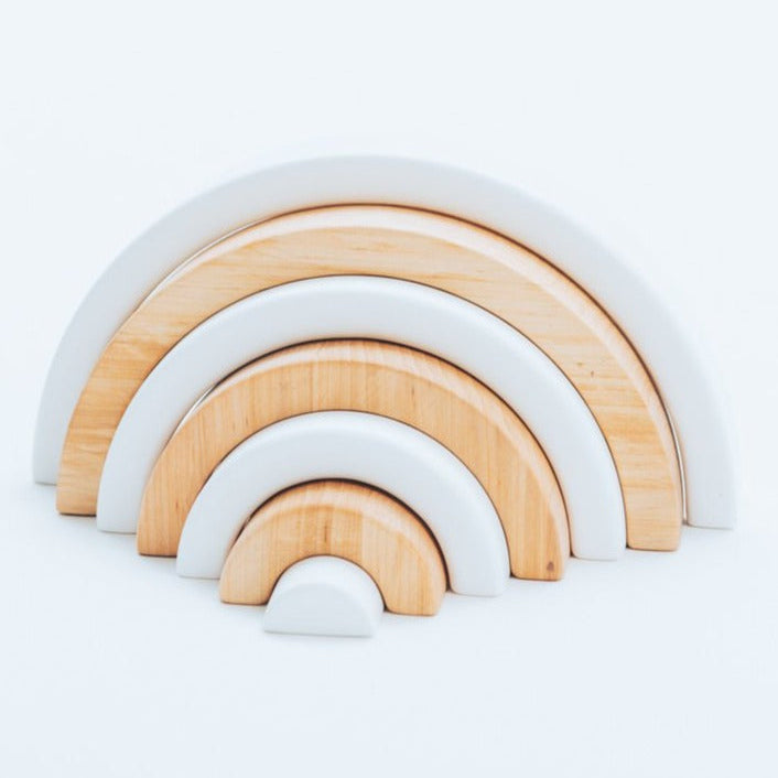 Wood & White Rainbow Stacker