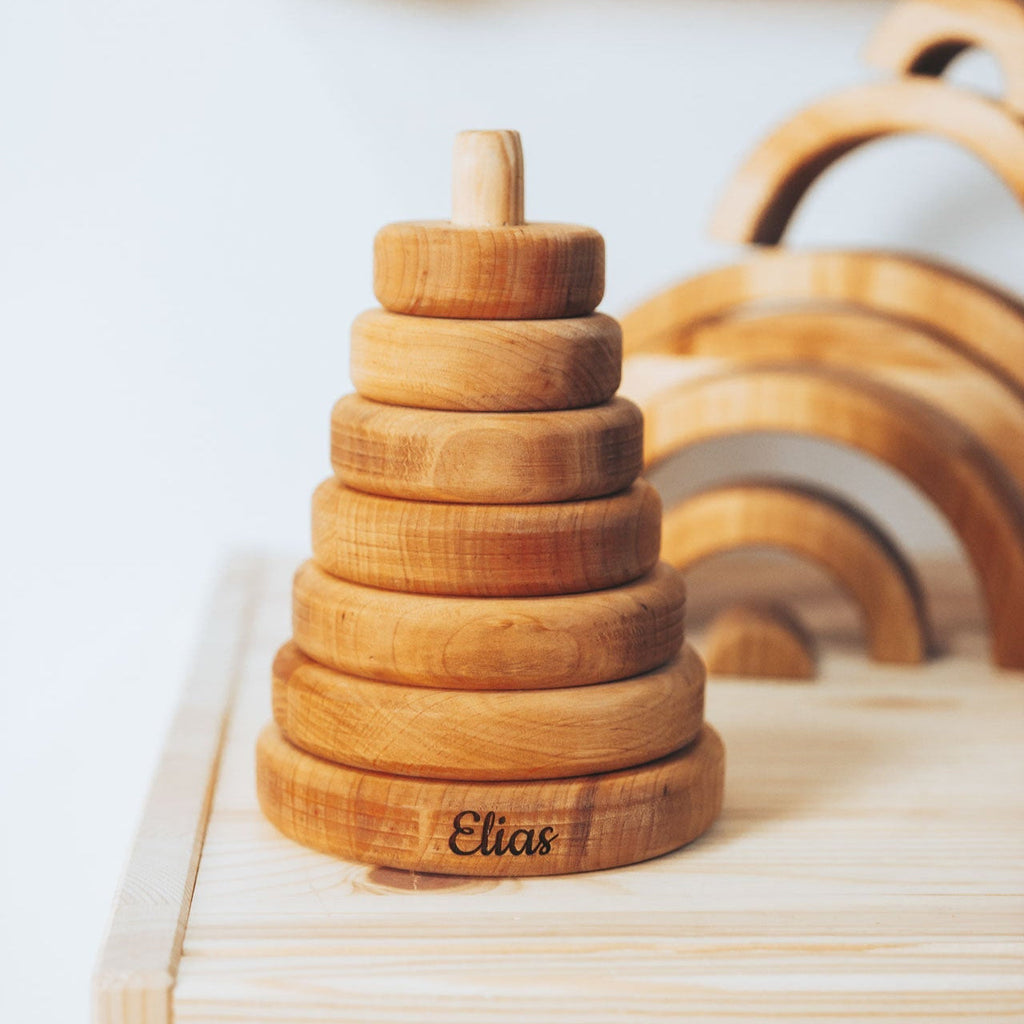 Natural Wood Ring Stacker