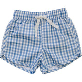 Three Little Tots Light Blue Gingham Swim Shorts