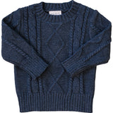 Three Little Tots Navy Cable Knit Sweater
