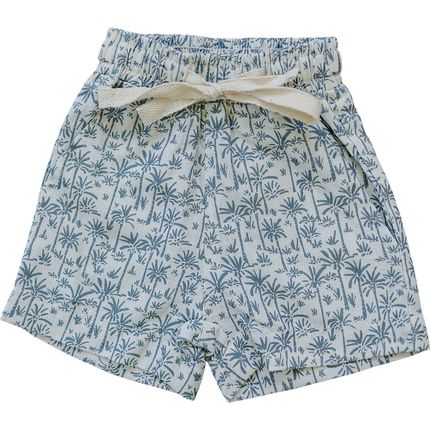 Three Little Tots Palm Tree Linen Cotton Shorts