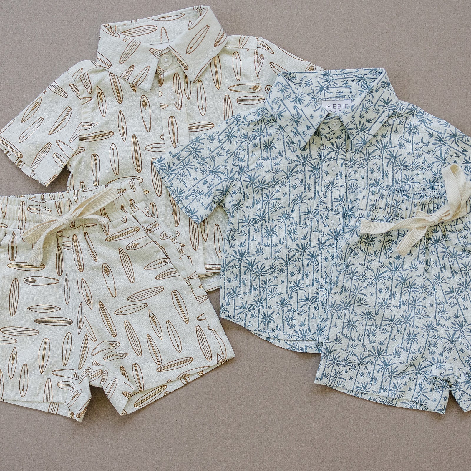 Three Little Tots Palm Tree Linen Cotton Shorts, supplementary photo