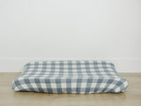Dusty Blue Gingham Muslin Changing Pad Cover