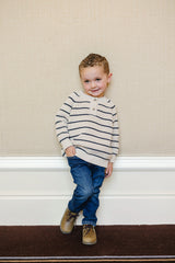 Three Little Tots Stripe Button Knit Sweater, extra product detail