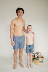 Three Little Tots Navy Gingham Swim Shorts, second additional photo