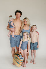 Three Little Tots Navy Gingham Women's One-Piece, supplementary photo