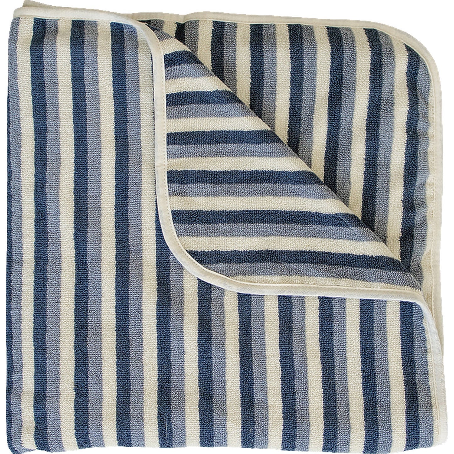 Three Little Tots Blue Stripe Organic Cotton Beach Towel