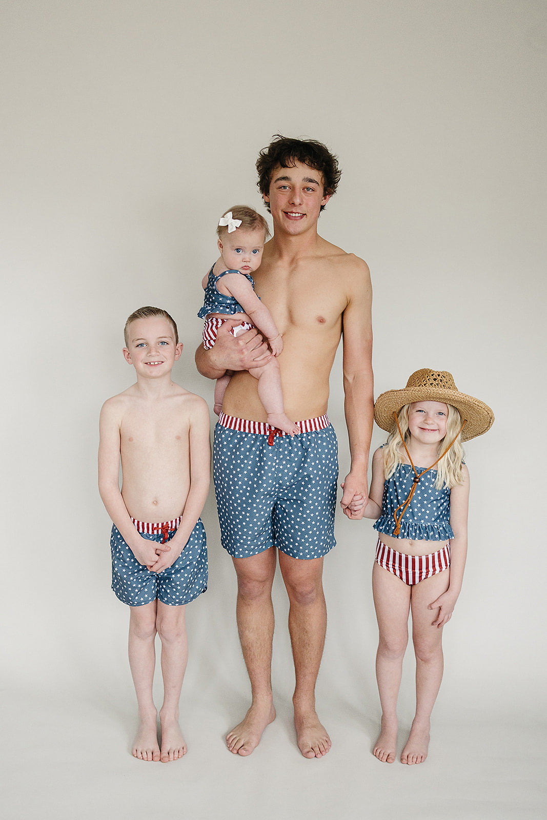 Three Little Tots Stars and Stripes Adult Men's Swim Shorts, alternate angle