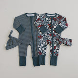 Americana Floral Ribbed Bamboo Zipper