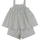 Floral dress with matching shorts on a white background