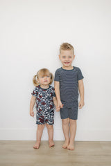 Americana Floral Ribbed Bamboo Cozy Short Set