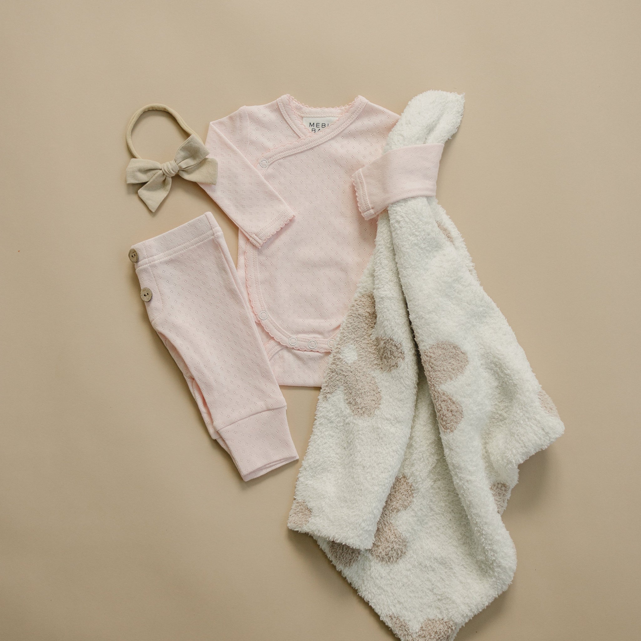 Pink Pointelle Layette Set