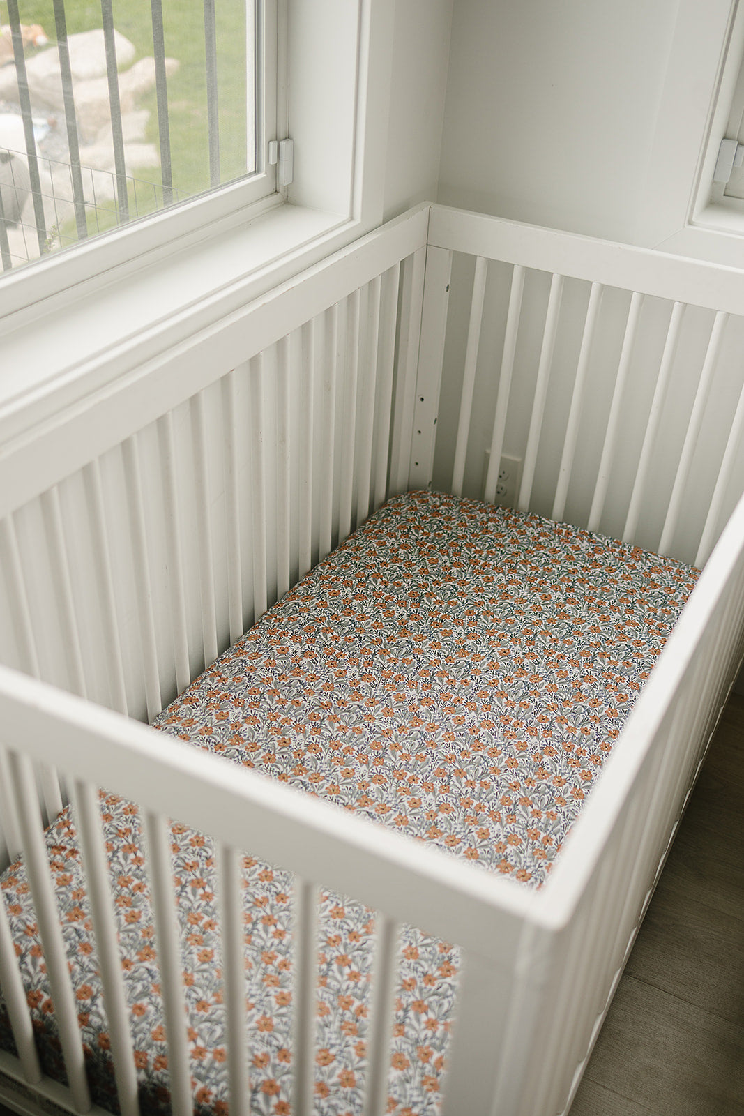 Three Little Tots Dainty Meadow Bamboo Stretch Crib Sheet, alternate angle