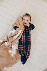 Christmas Plaid Bamboo Zipper