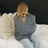 Navy Stripes Ribbed Bamboo Multi-Use Cover