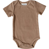 Three Little Tots Tan Ribbed Bodysuit