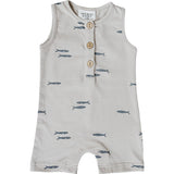 Baby romper with fish pattern on a white background