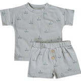 Three Little Tots Sailboat Button Short Set