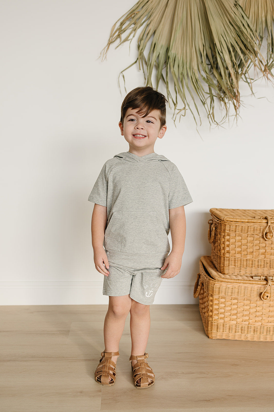 Three Little Tots Heather Grey Hooded Tee, additional product photo