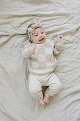 Three Little Tots Cream Knit Leggings, additional view