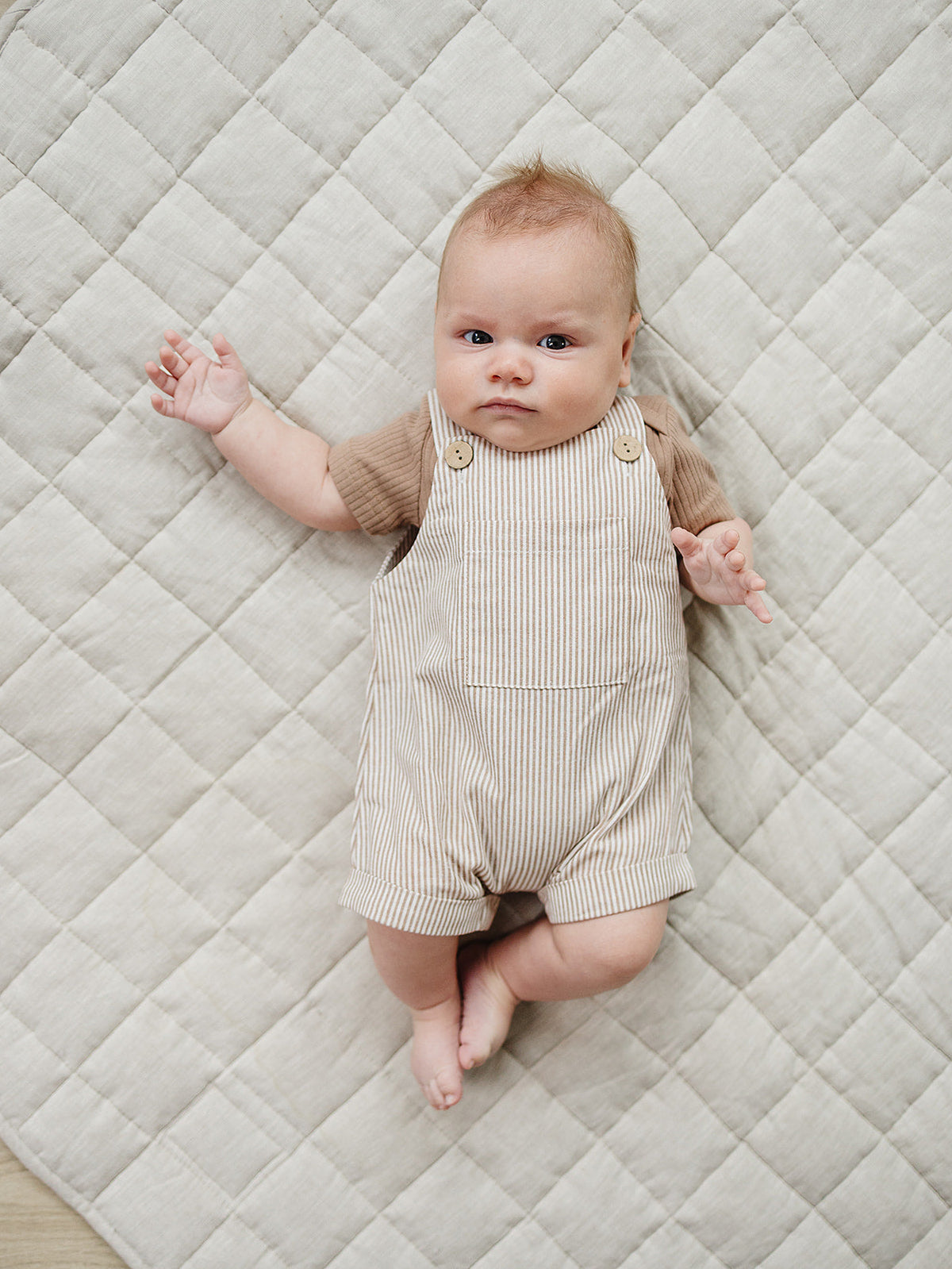 Three Little Tots Tan Ribbed Bodysuit, additional product photo